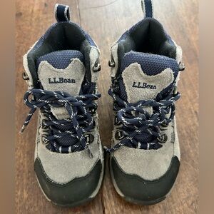 L.L. Bean Navy and Gray Kids' Suede Lace-Up Hiking Boots